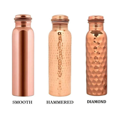 Riar Copper Bottle Pure SMOOTH OR PLAIN Touch Koppera - 900 ML