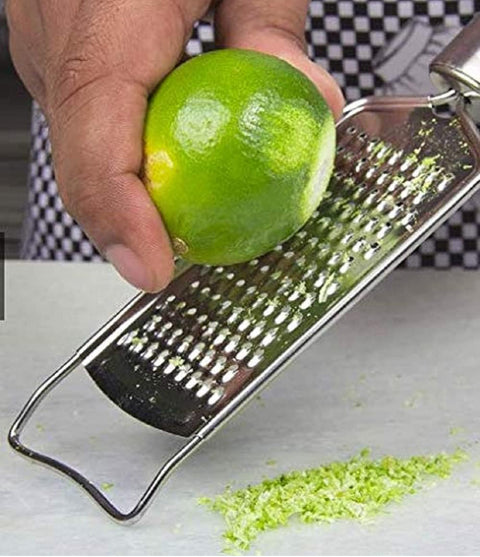 Riar Kitchen Professional Cheese Grater Stainless Steel Grater With Handle - Flat Handheld Grater For Cheese, Chocolate, Spices, Grater – Modern Silver