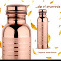 Riar Copper Bottle Pure SMOOTH OR PLAIN Touch Koppera - 900 ML