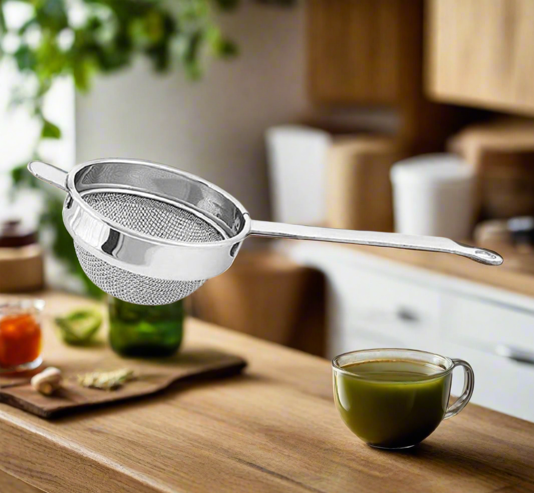 Elephant Stainless Steel Inox Tea Strainer, Modern Silver Design – 7 cm