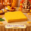 Premium Yellow Cotton Puja Cloth | Sacred पीला पूजा कपड़ा for Mandir, Chowki & Religious Rituals - 1 Meter