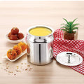 Riar Stainless Steel Ghee Pot – 3" x 3", Silver