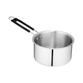 Riar Aluminium Saucepan/Tea Pan with Steel Polish - 16 cm, Silver Finish, with Steel Wire Handle