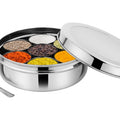 Riar Stainless Steel Modern Masala Box Plain – 20 cm, Round Design