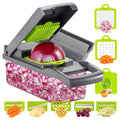 Riar Plastic Steel Vegetable Cutter Chopper – Rectangular 9-in-1
