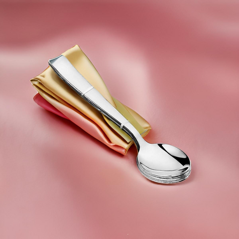 Riar Stainless Steel Baby Spoon – Sleek Silver Finish 12 pic set