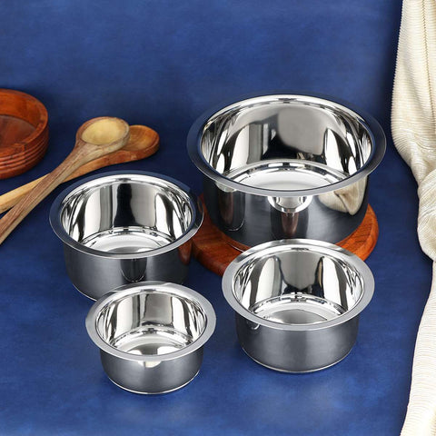 RIAR Stainless Steel Top / Patila Flat Bottom 22g Silver Touch With Lid