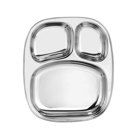 Riar Stainless Steel Modern Dinner Plate 3-in-1 – Dynasty Big, Round Design