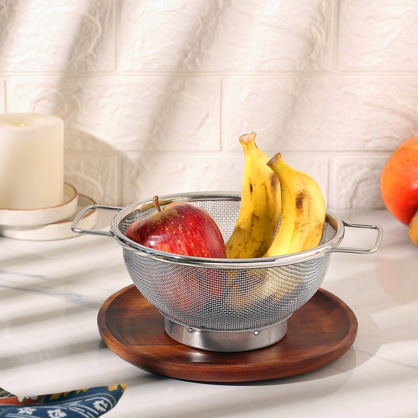 Riar Stainless Steel Colander Fruit Basket – Sizes 8 to 12