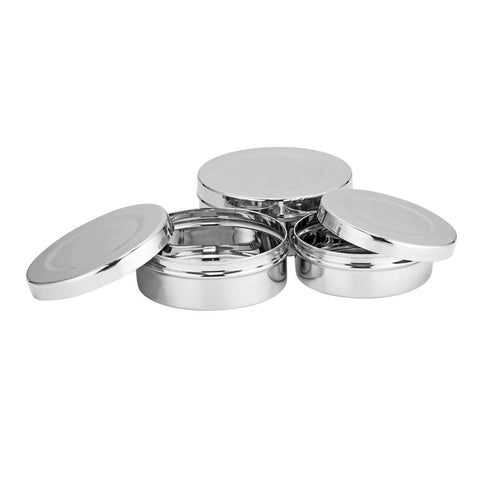 Riar Stainless Steel Modern Katordan Storage Box – 18 cm, Round, Plain Design