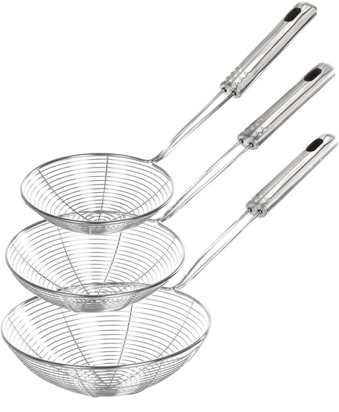 Riar Stainless Steel Jhara,Zara chinese Deep Fry Strainer PuriSkimmer Strainer - 14 Cm