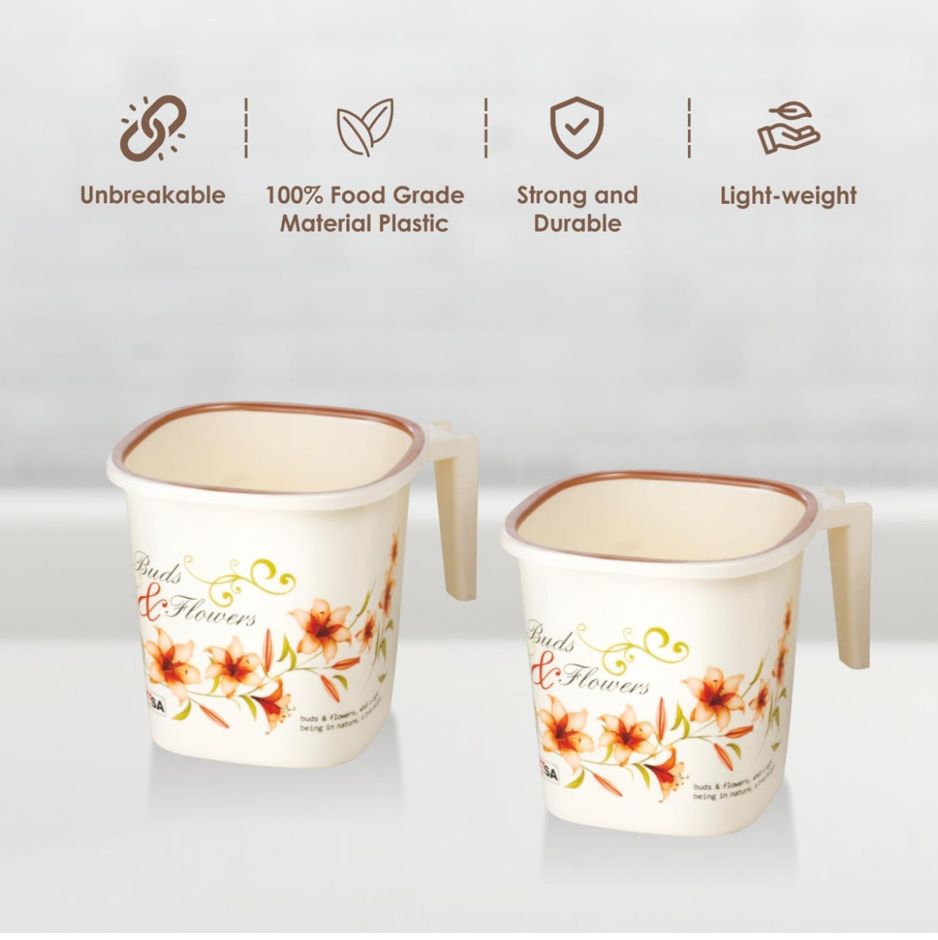 Milton Plastic Bathroom Mug – Multi-Color, Modern Design