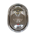 Riar Stainless Steel Silver Touch Capsule Oval Tray – Modern Style, 24 cm Length, 14 cm Width, 1.5 cm Height