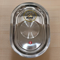 Riar Stainless Steel Silver Touch Capsule Oval Tray – Modern Style, 24 cm Length, 14 cm Width, 1.5 cm Height