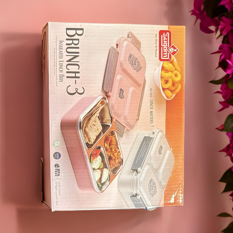 Uniq Plastic Lunch Box Brunch- 3 Cont. Leakproof