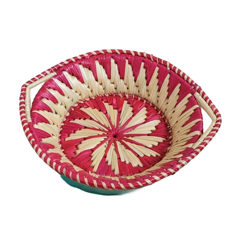 Riar Grass Moonj Basekt, Handmade, Fruit & Vegetable Basket (Multicolor)