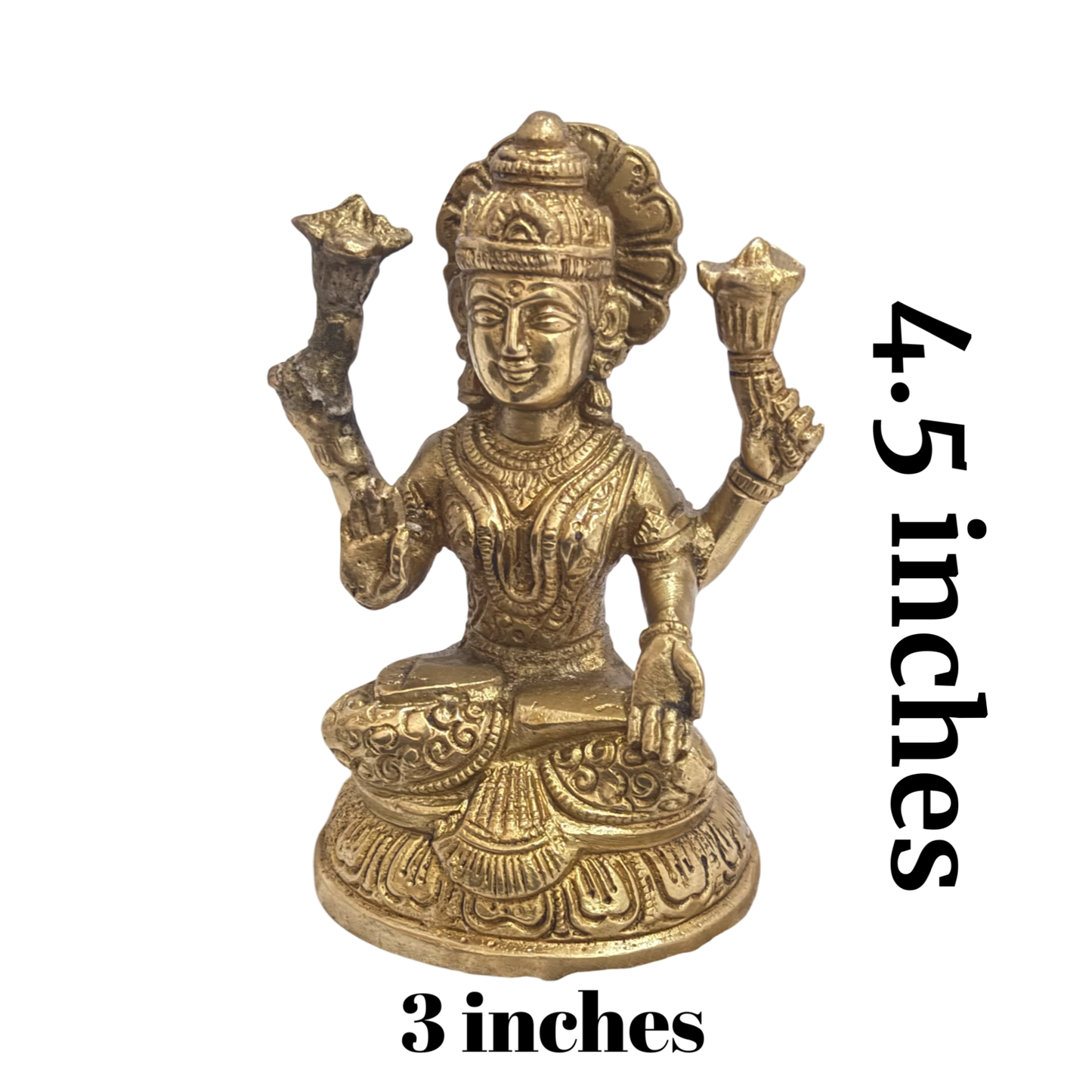 Riar Brass Laxmi Devi Idol Panchdhatu Made Maha Lakshmi Maa Murti/Statue for Home Decor, Diwali Pooja 4.5 inch height