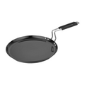 India Gold Aluminium Dosa Tawa Hard Anodised Induction - Black, Modern Round Design, 26 cm