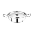 Riar Aluminium Kadhai – Induction Base Steel Polish, 22.5 cm, Modern Round Design