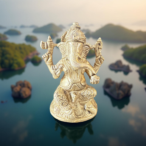 Riar Brass Ganesh Ji Murti – Divine Idol for Pooja & Home Decor