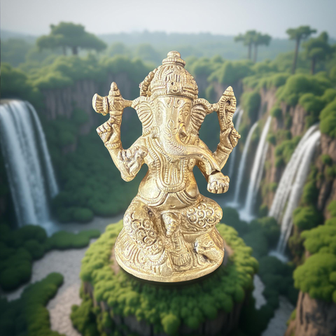 Riar Brass Ganesh Ji Murti – Divine Idol for Pooja & Home Decor