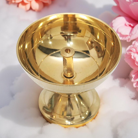 Riar Brass Round Jyot – Traditional Deepak for Pooja