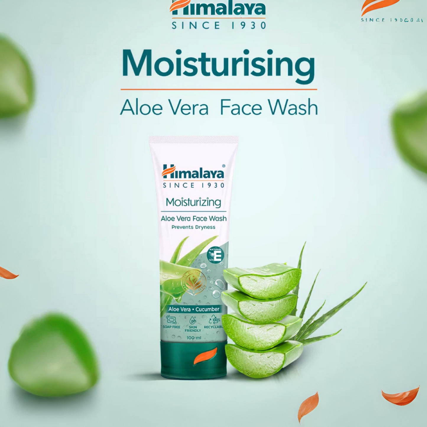 Himalaya Moisturizing Aloe Vera Face Wash for Smooth, Clean, Hydrated & Soft Skin, 100ml