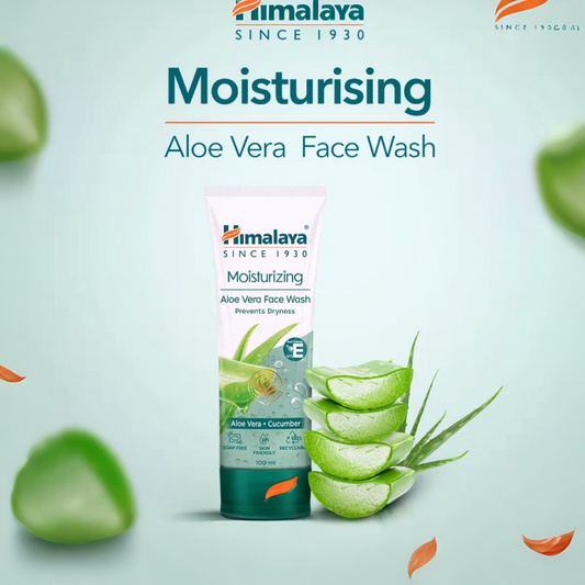 Himalaya Moisturizing Aloe Vera Face Wash for Smooth, Clean, Hydrated & Soft Skin, 100ml