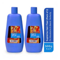 Two blue bottles labeled 'Supreme Hair Fixer,' 500g each, kitchen utensils.