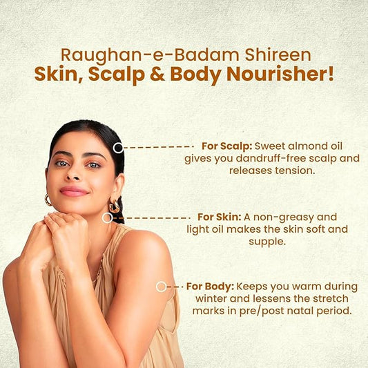 Hamdard Roghan Badam Shirin Sweet Almond Oil 50ml