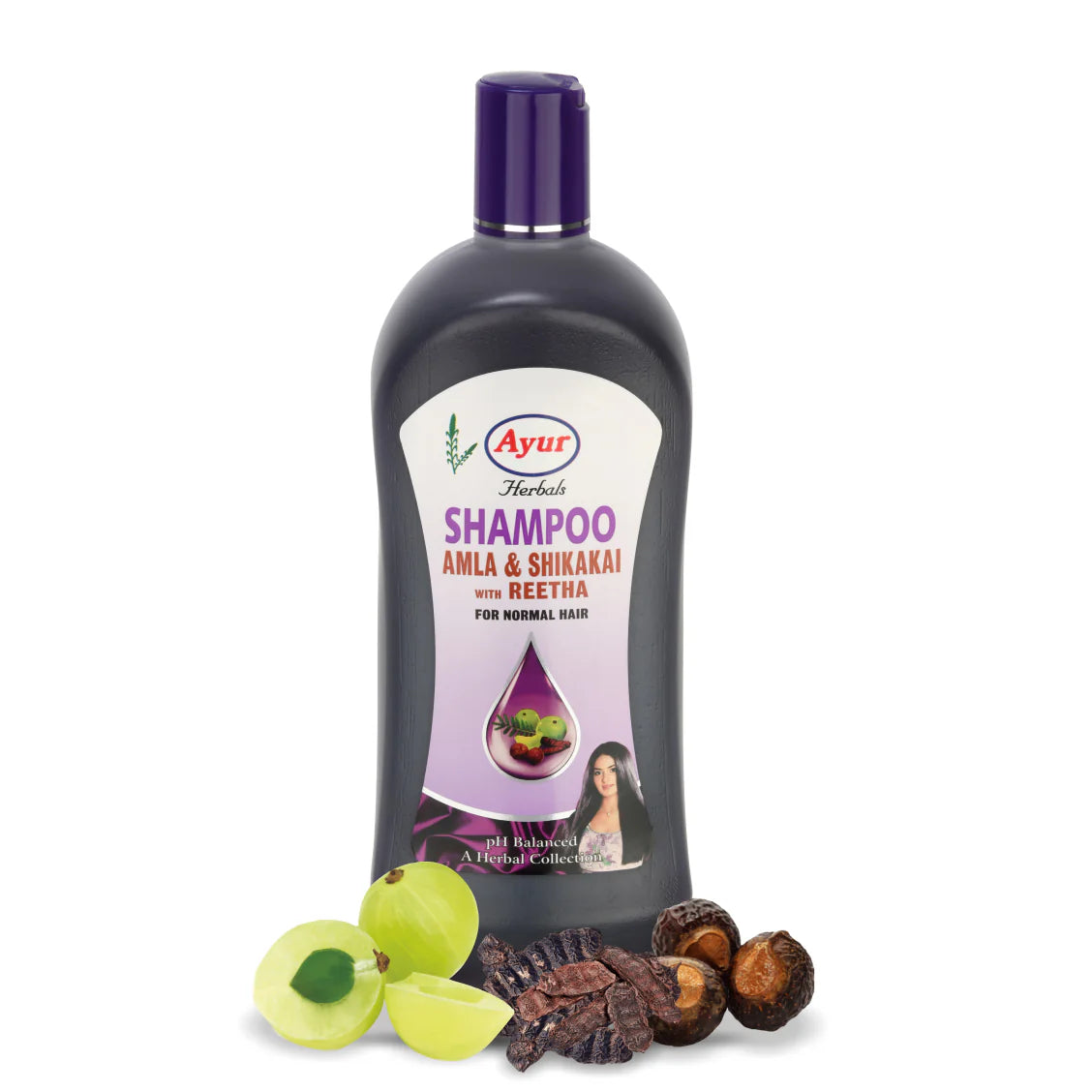 Ayur Herbal Shampoo Infused with Amla Shikakai Reetha for Healthy Moisturized Hair 500ml