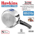 Hawkins Stainless Steel Induction Pressure Cooker, Wide Design Pan Cooker, Inner Lid ,3Litre