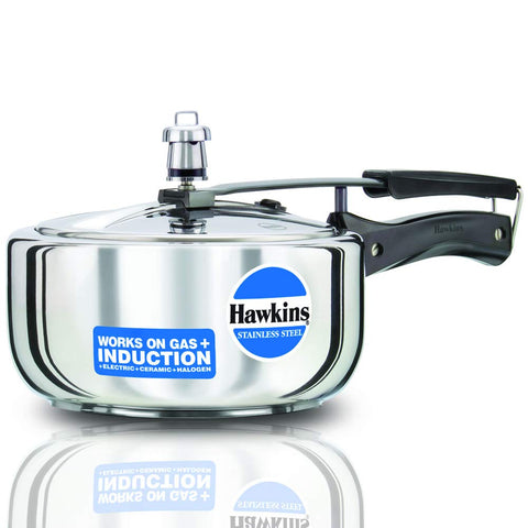 Hawkins Stainless Steel Induction Pressure Cooker, 2 Litre, Silver,