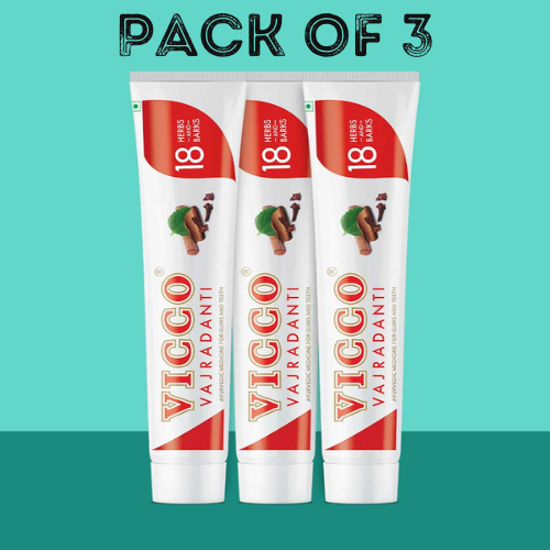 Vicco Vajradanti Ayurvedic Herbal Toothpaste (Pack of 3)