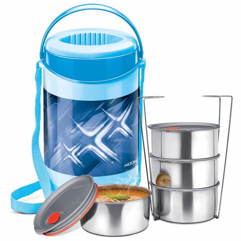 Milton Stainless Steel Econa DLX Lunch Box – 2 & 3 Container Set