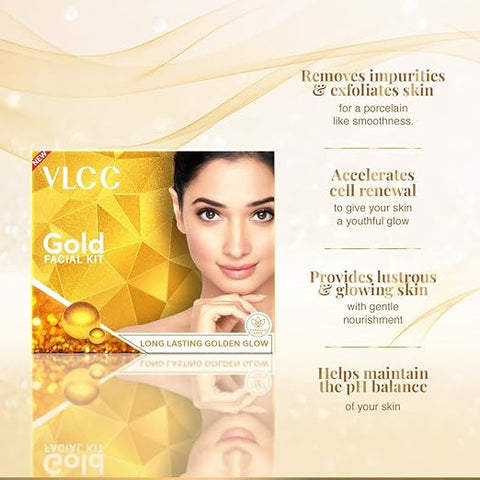 VLCC Gold Facial Kit | Bright & Glowing Skin