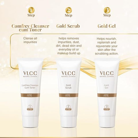 VLCC Gold Facial Kit | Bright & Glowing Skin