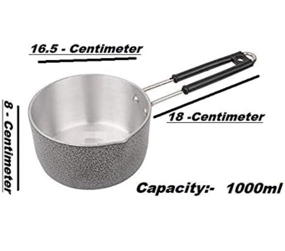 Riar Aluminium Saucepan – Colour Coated, 16.5 cm, Modern Round Design