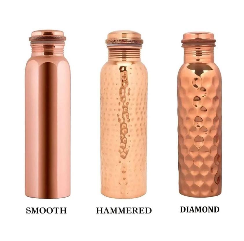 Riar Copper Bottle Pure  SMOOTH OR PLAIN Touch Koppera  - 900 ML