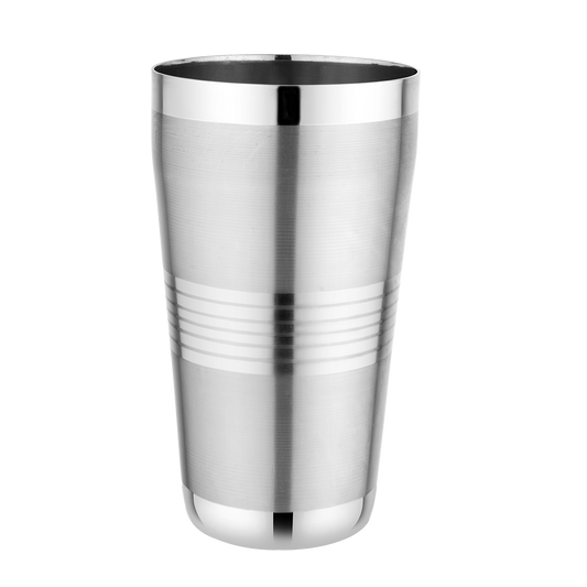 Riar Stainless Steel  Lassi, ThumsUp Deepline Stainless Steel Glass Set - 6 Pieces, 9 cm x 15.5 cm "