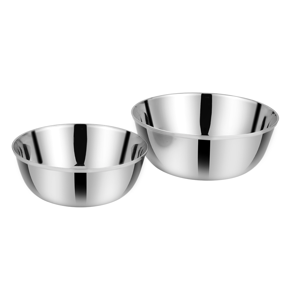 Riar Stainless Steel Mukta Bati Plain  Katori/Bowl Set - 6 Pieces (5 Inches)