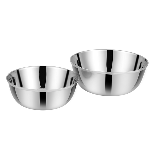 Riar Stainless Steel Mukta Bati Plain  Katori/Bowl Set - 6 Pieces (5 Inches)