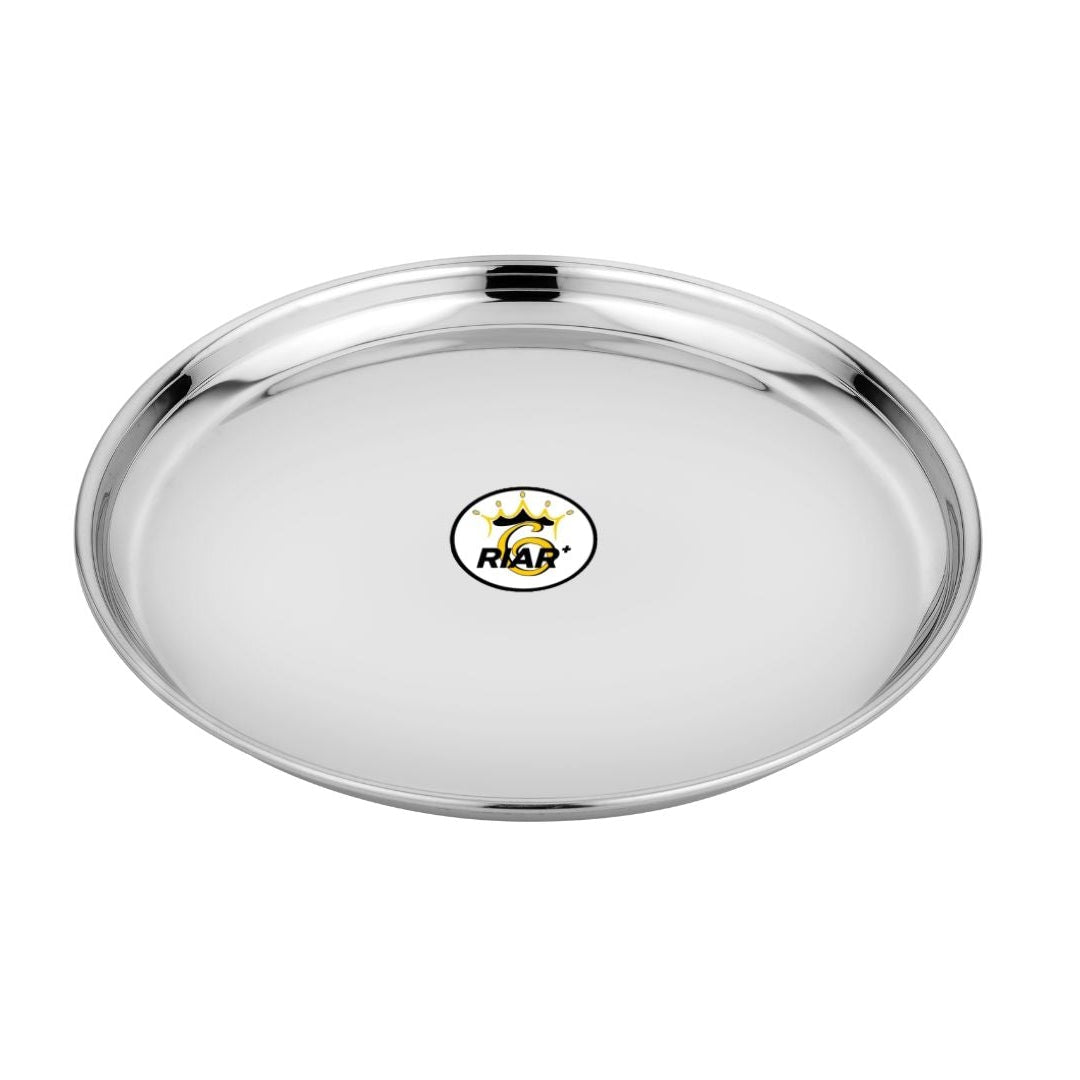 Riar Stainless Steel Khomcha NP BDN Dinner Plate - Modern Round Design, 20 cm
