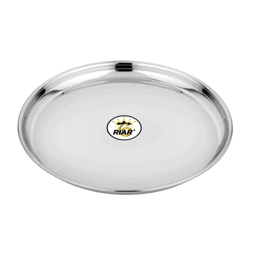 Riar Stainless Steel Khomcha NP BDN Dinner Plate - Modern Round Design, 20 cm