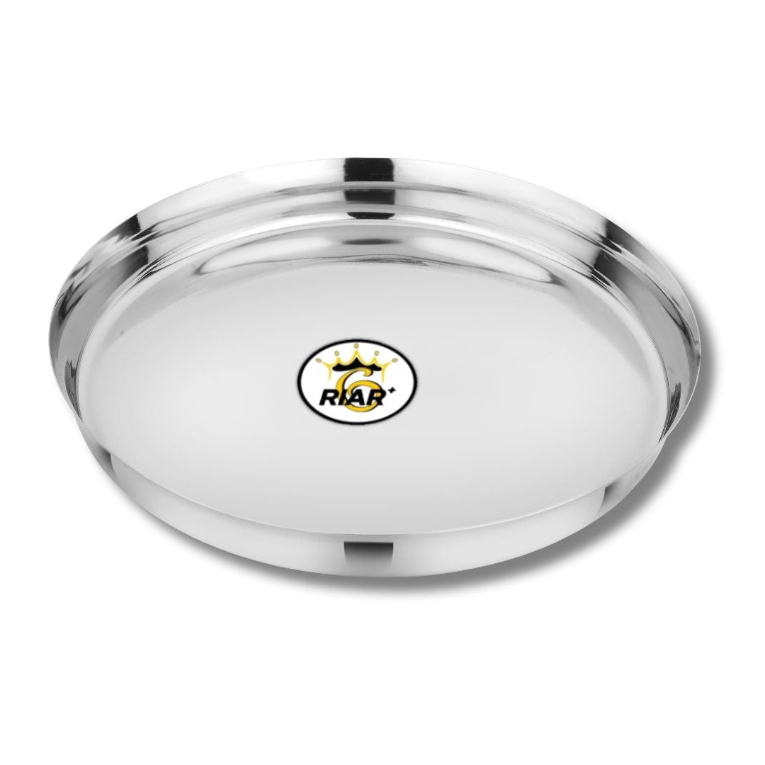 Riar Stainless Steel Khomcha Sada Dinner Plate - Modern Round Design, 26 cm