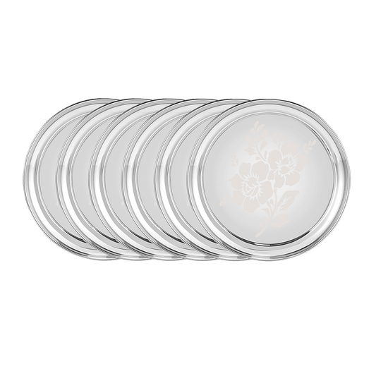 Riar Stainless Steel Khomcha NP BDN Dinner Plate - Modern Round Design, 20 cm