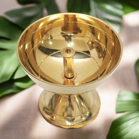 Riar Brass Round Jyot – Traditional Deepak for Pooja