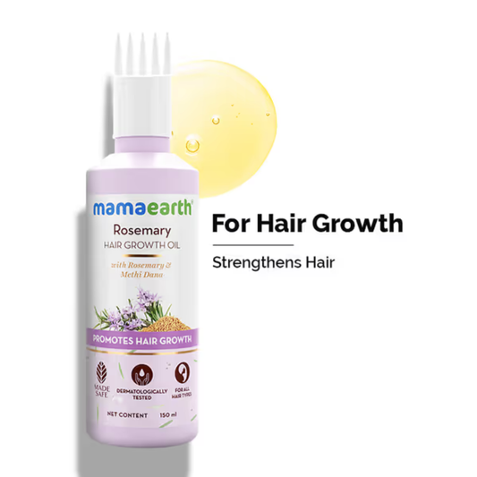 Mamaearth Rosemary Hair Growth Oil 150ml | Hair Growth Oil with Rosemary & Methi Dana for Strong, Thick & Healthy Hair
