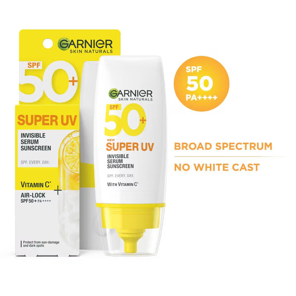 Garnier Air-Lock SPF 50+ PA++++ For UVA/UVB Invisible Serum Sunscreen For Broad Spectrum With No White Cast
