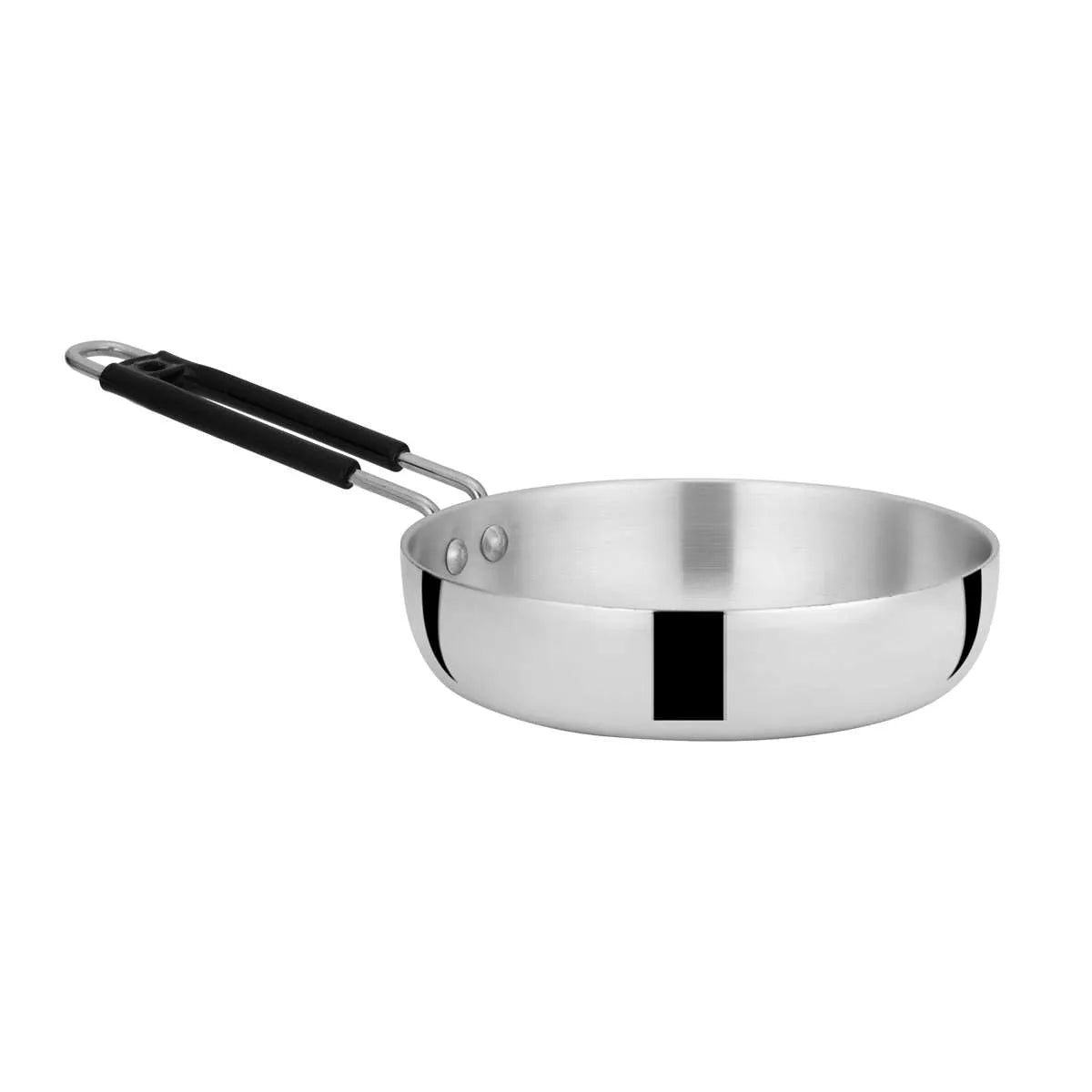Riar Aluminium Frypan with Steel Polish - Modern Round Design, 16.5 cm